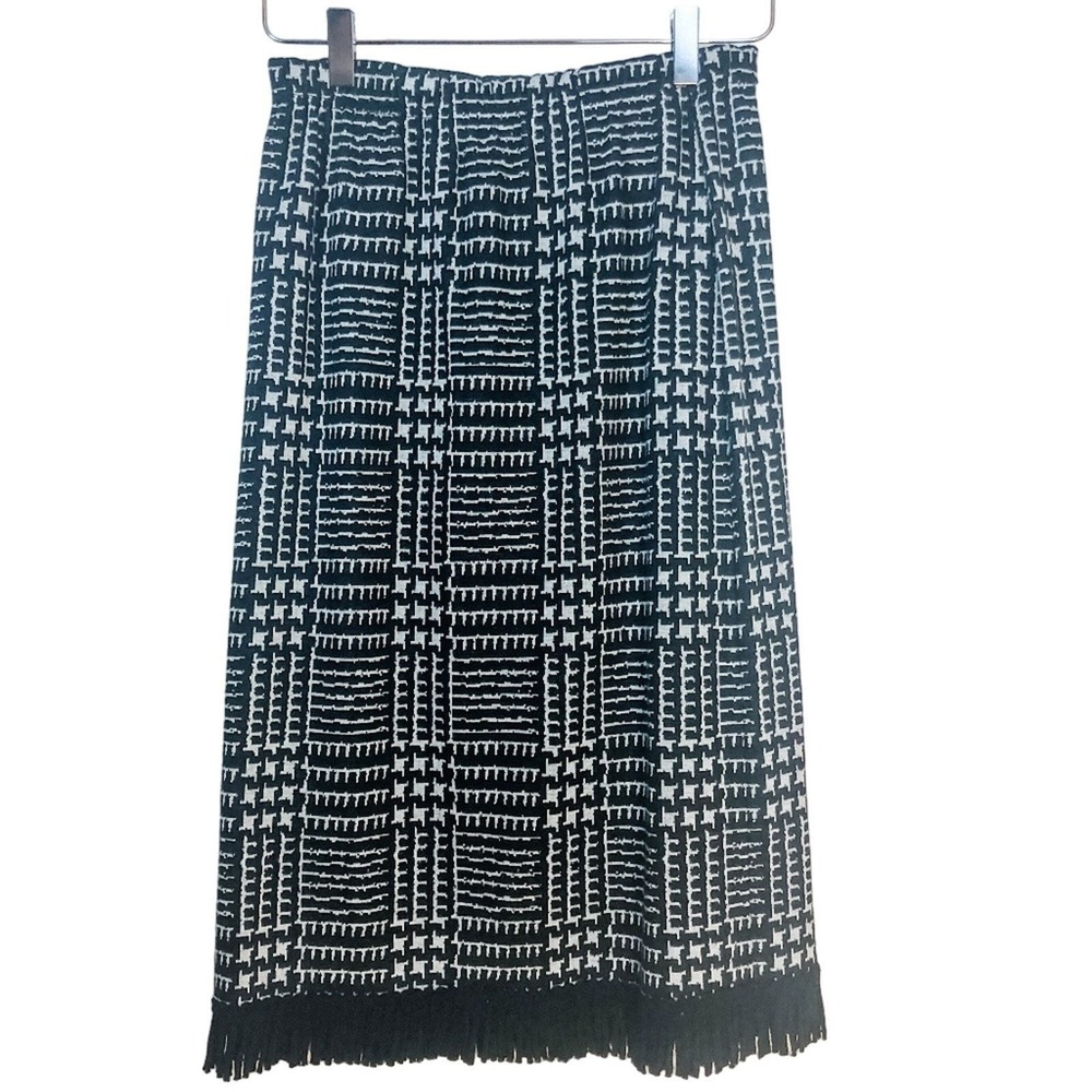 Vintage Lemmie For Nina Leonard Black & White Chevron Checkered Pencil‎ Skirt S